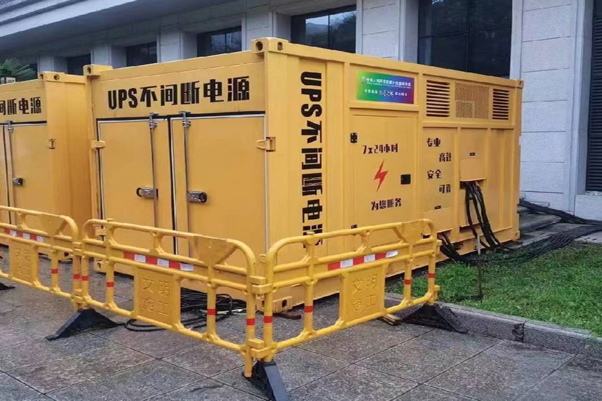 浏阳发电机租赁施工现场